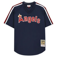Reggie Jackson Navy California Angels Autographed Mitchell & Ness Cooperstown Collection Replica Batting Practice Jersey with "H.O.F. '93" Inscription