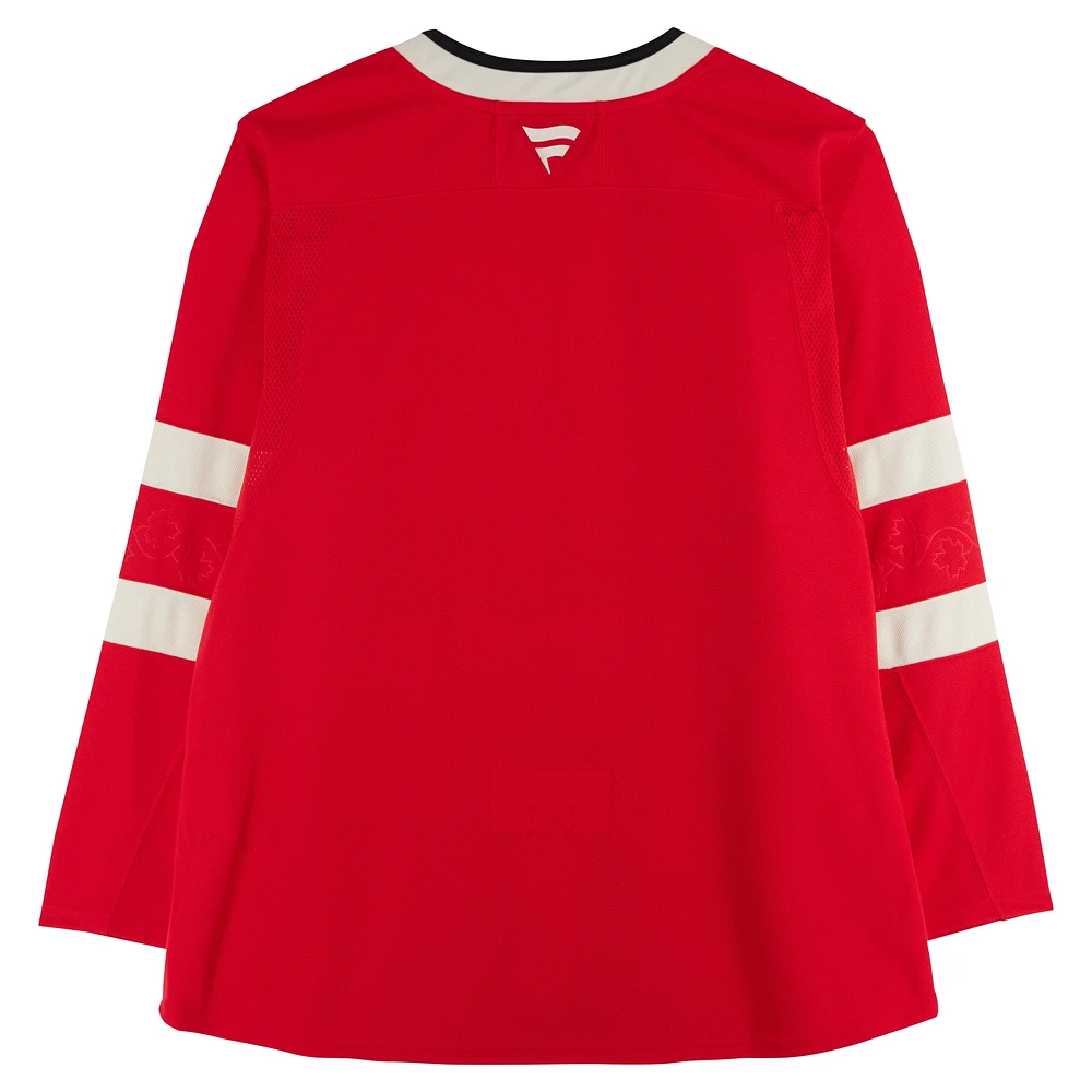 Nathan MacKinnon, Cale Makar, Sam Reinhart & Jordan Binnington Canada Autographed Red 4 Nations Face-Off Fanatics Premium Jersey - Limited Edition of 10
