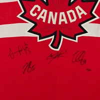 Nathan MacKinnon, Cale Makar, Sam Reinhart & Jordan Binnington Canada Autographed Red 4 Nations Face-Off Fanatics Premium Jersey - Limited Edition of 10
