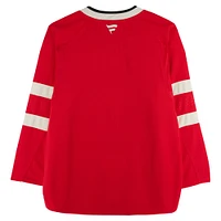 Nathan MacKinnon, Cale Makar, Sam Reinhart & Jordan Binnington Canada Autographed Red 4 Nations Face-Off Fanatics Premium Jersey with Multiple Inscriptions - Limited Edition #1/10