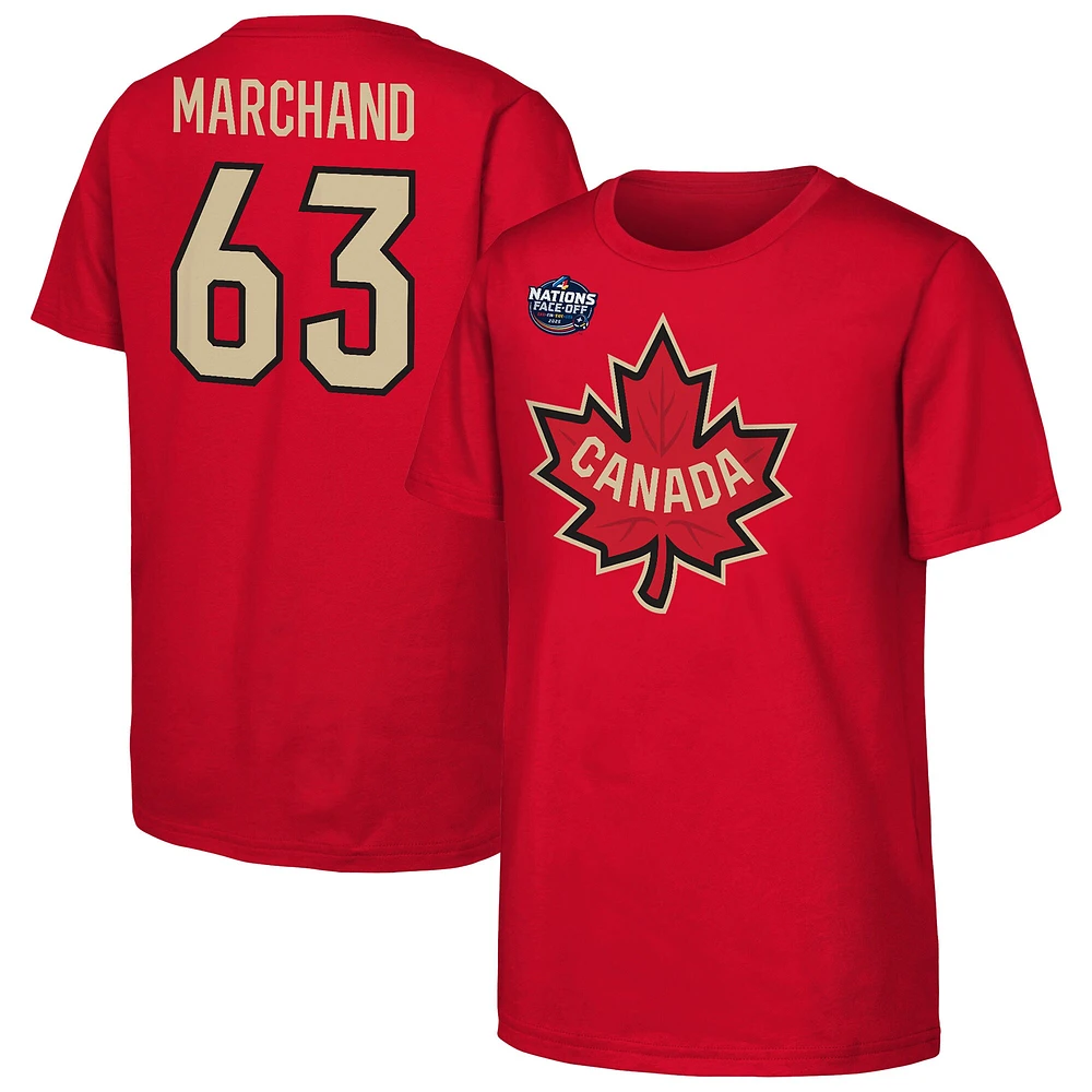 Youth Brad Marchand Red Hockey Canada 2025 Nations Face-Off Player T-Shirt