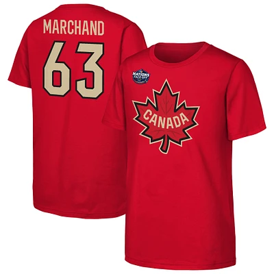 Youth Brad Marchand Red Hockey Canada 2025 Nations Face-Off Player T-Shirt