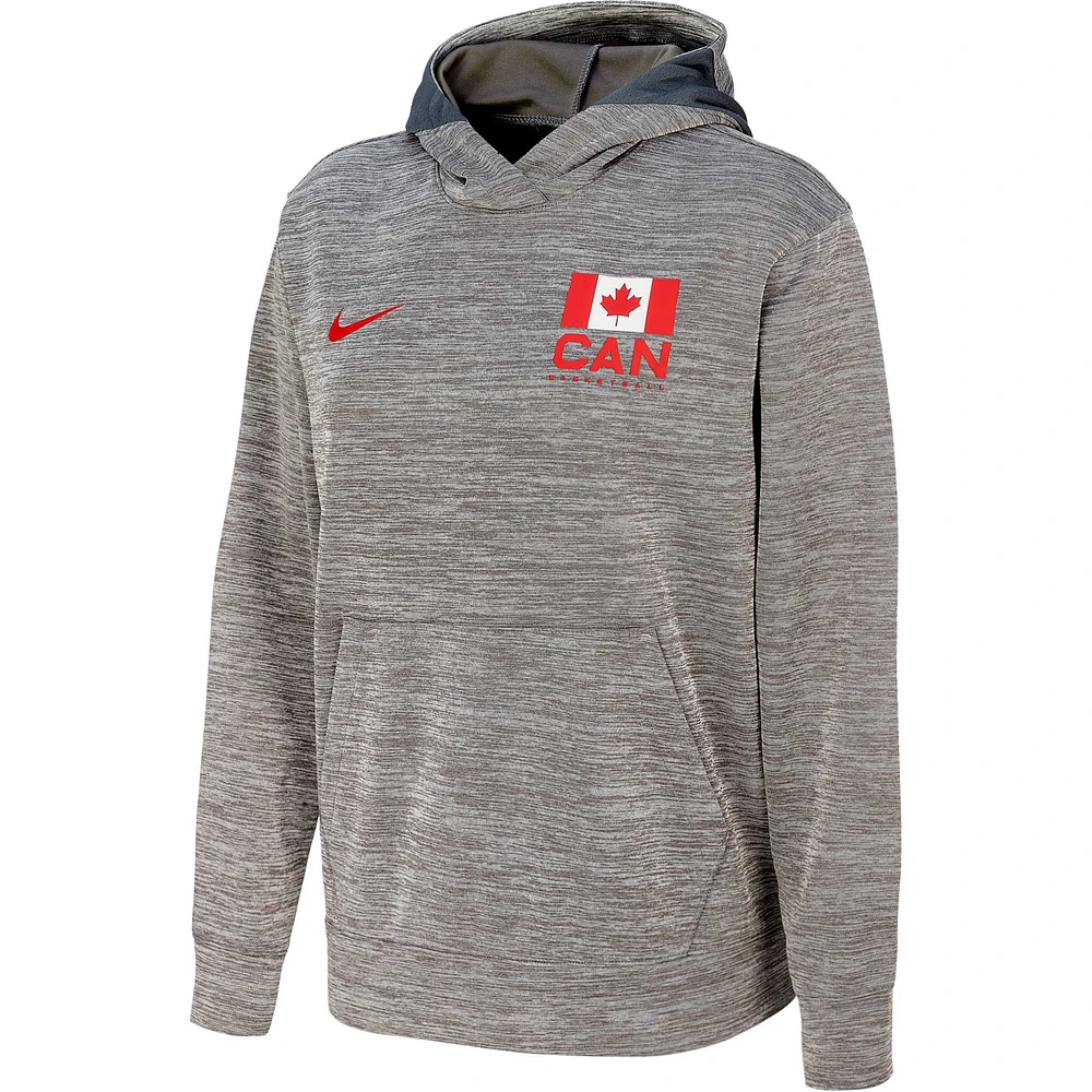 Sweat à capuche en polaire Nike Canada Basketball Practice pour femme, gris