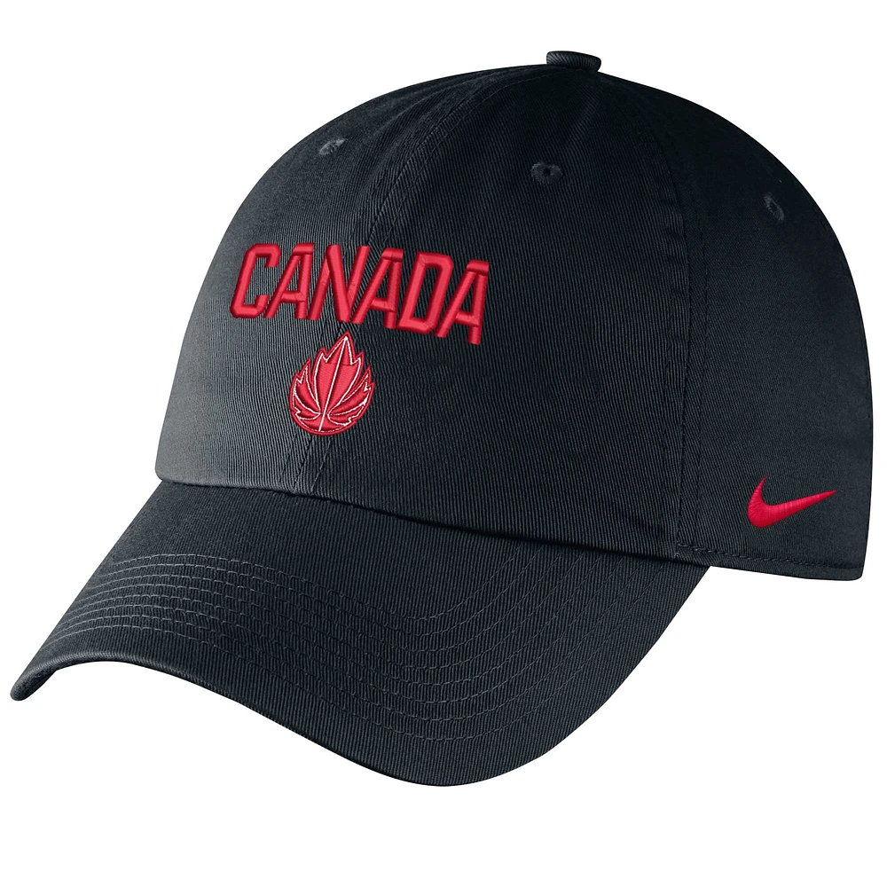 Men's Nike Black Canada Basketball Campus Adjustable Hat