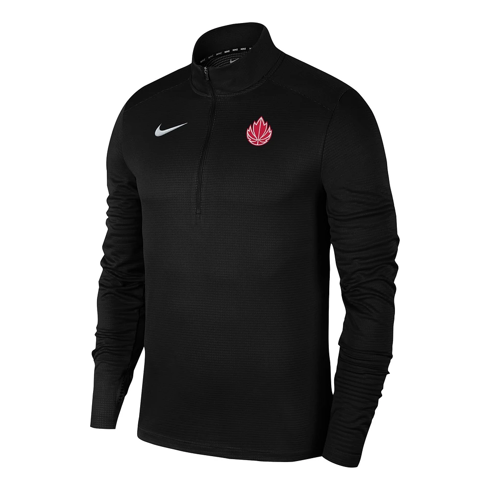 Men's Nike Black Canada Basketball Pacer Performance Quarter-Zip Top