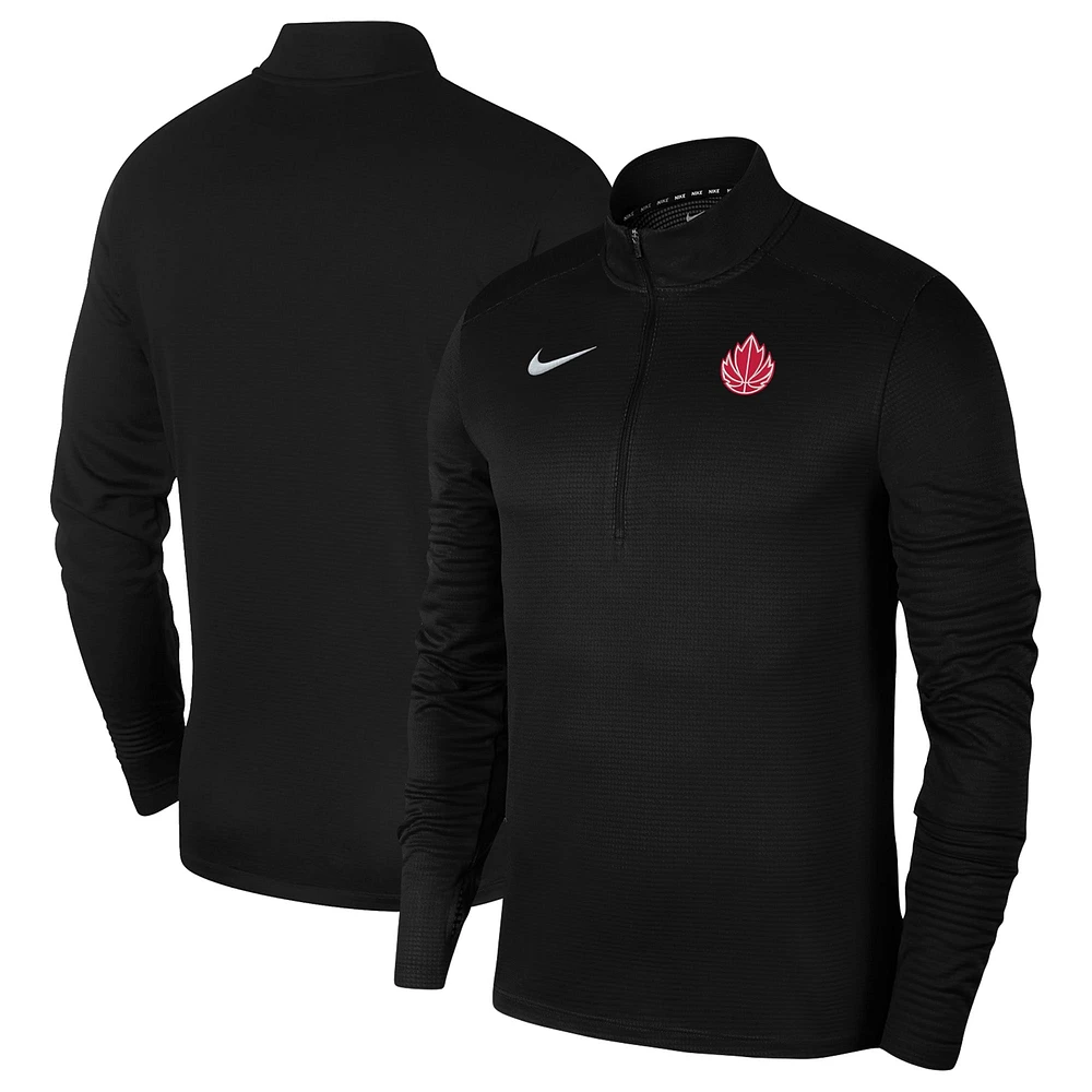 Men's Nike Black Canada Basketball Pacer Performance Quarter-Zip Top