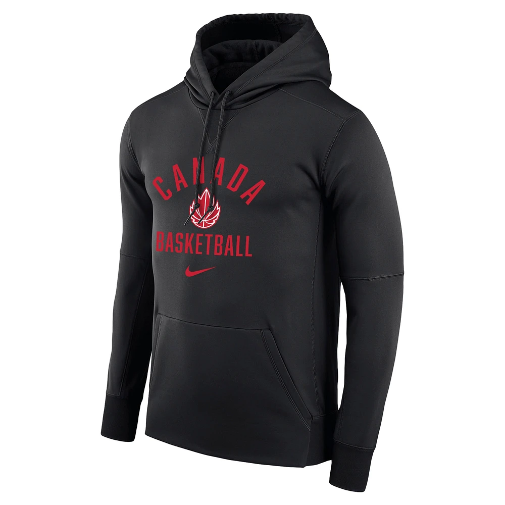 Men's Nike Black Canada Basketball Therma Pullover Hoodie