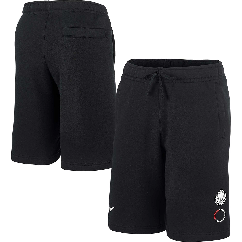 Short en molleton Nike Canada Basketball Unified Club pour homme, noir