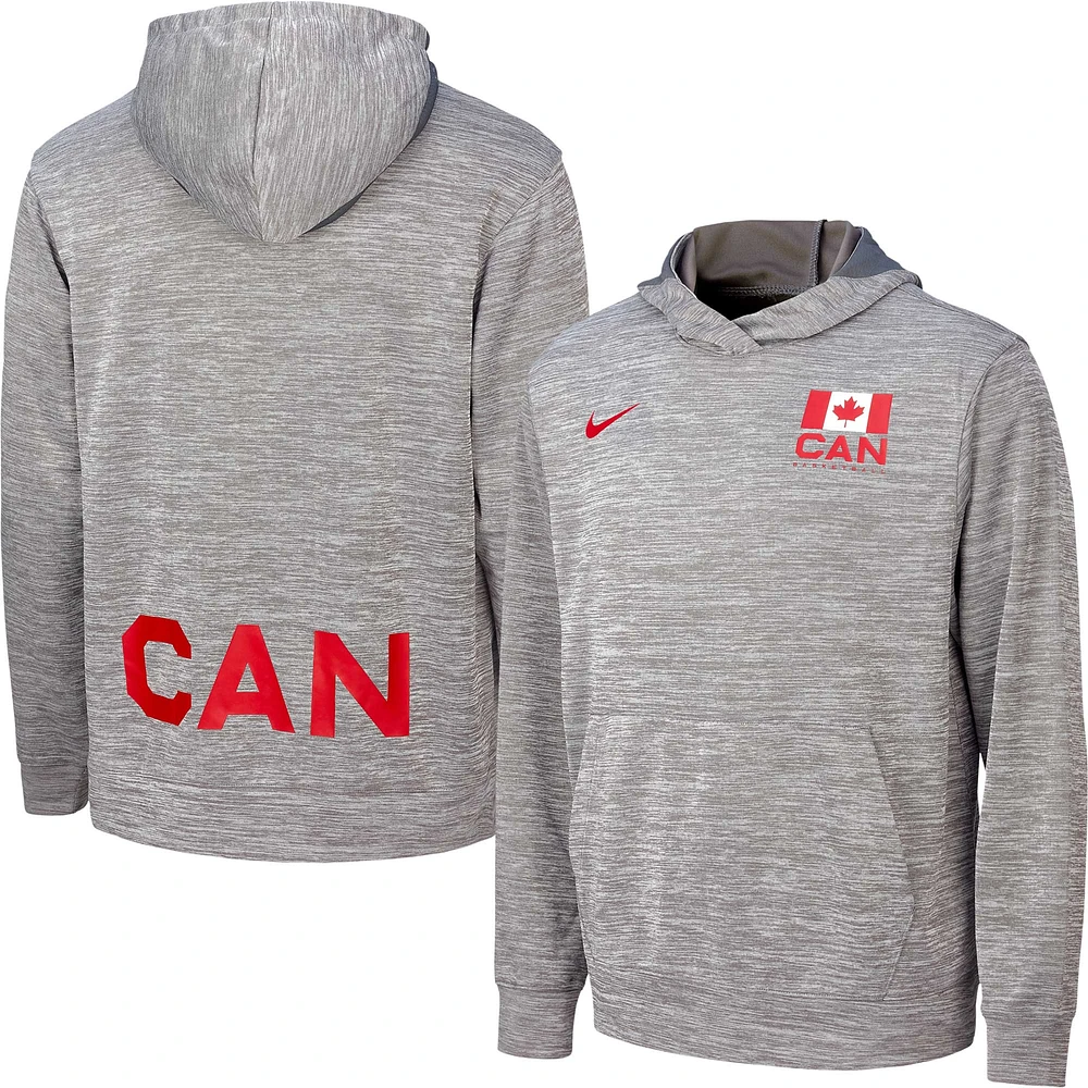 Men's  Nike Gray Canada Basketball Practice Fleece Pullover Hoodie