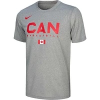 T-shirt d'entraînement Nike Canada Basketball pour hommes, gris