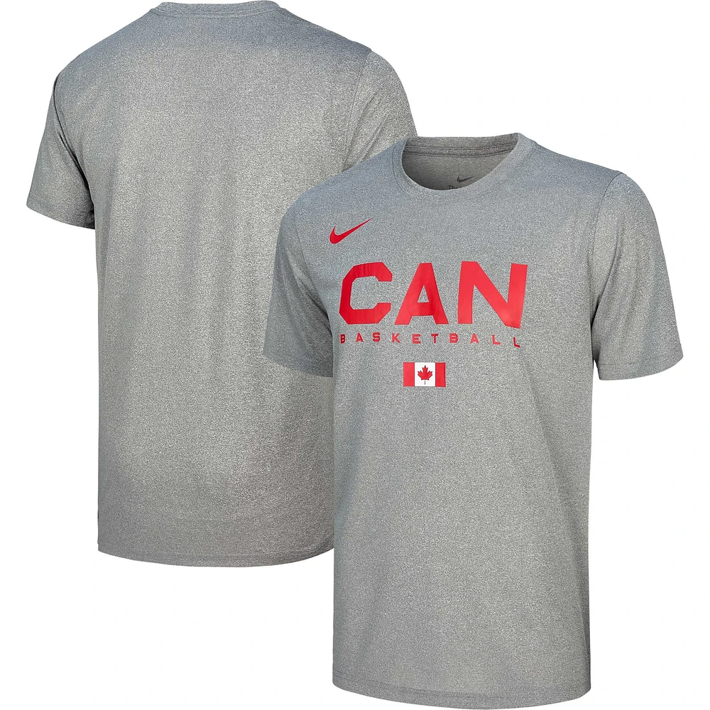 T-shirt d'entraînement Nike Canada Basketball pour hommes, gris