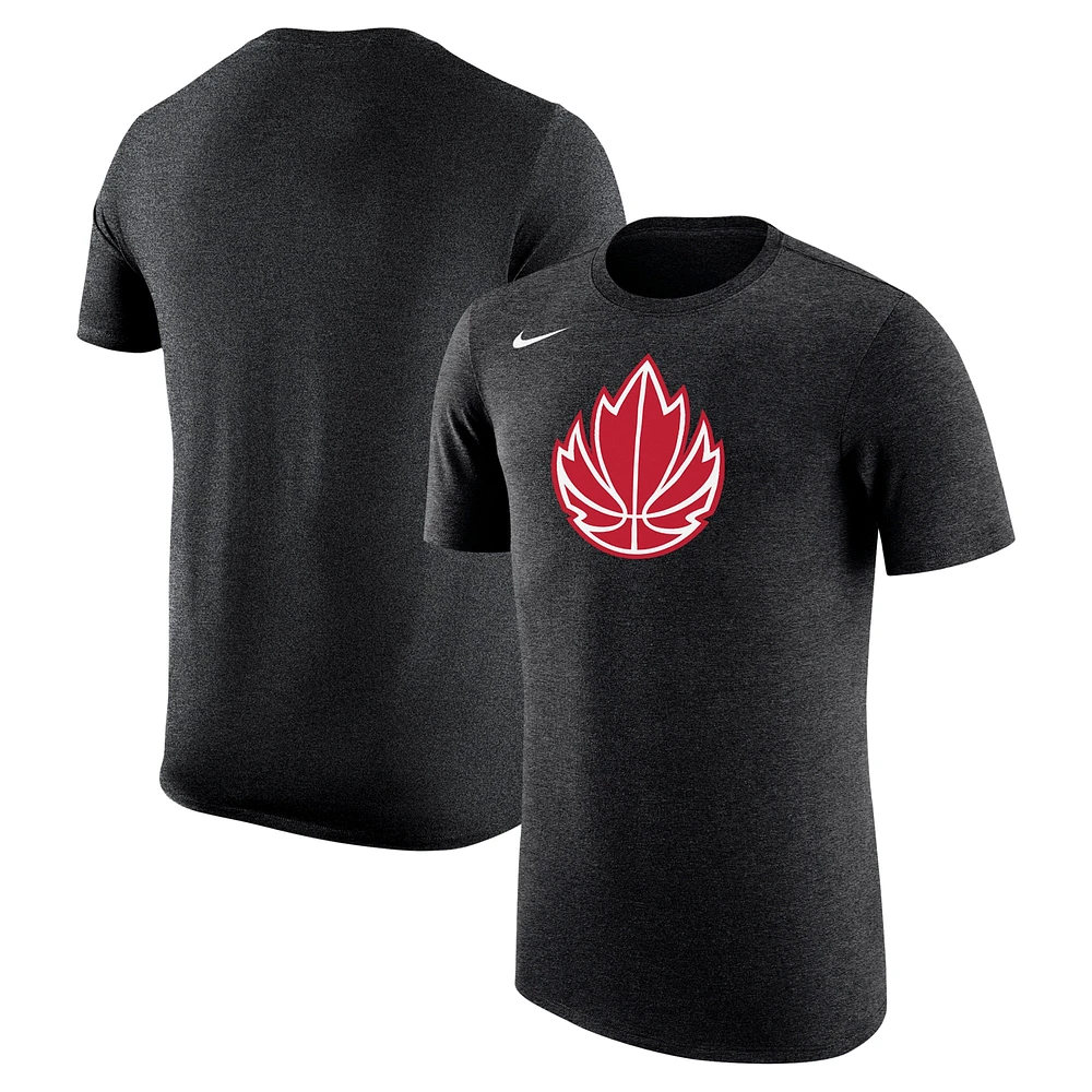 Men's Nike Heather Black Canada Basketball Tri-Blend T-Shirt