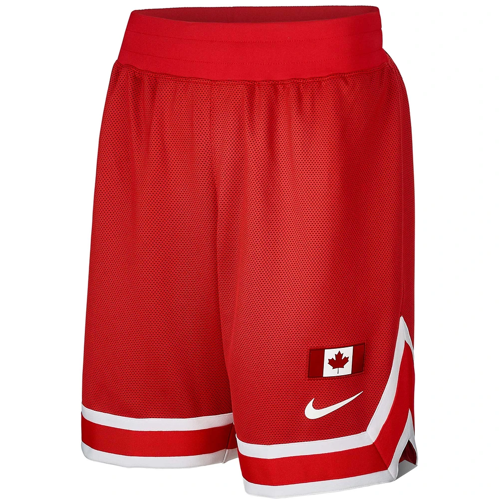 Short d'avant-match Nike Canada Basketball 2023 pour homme, rouge