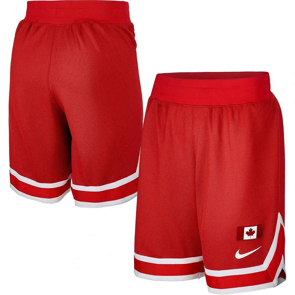 Short d'avant-match Nike Canada Basketball 2023 pour homme, rouge