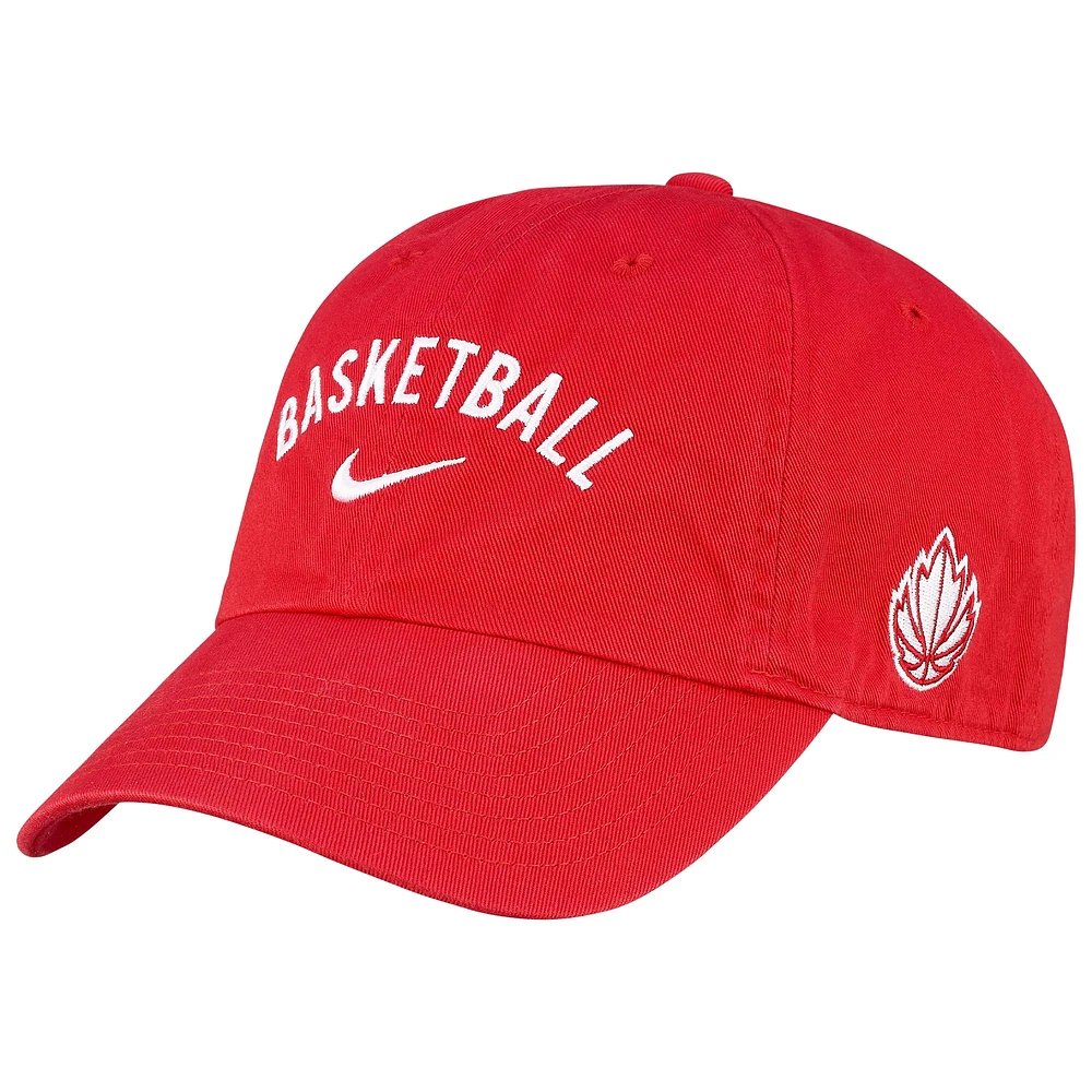 Men's Nike Red Canada Basketball Campus Adjustable Hat