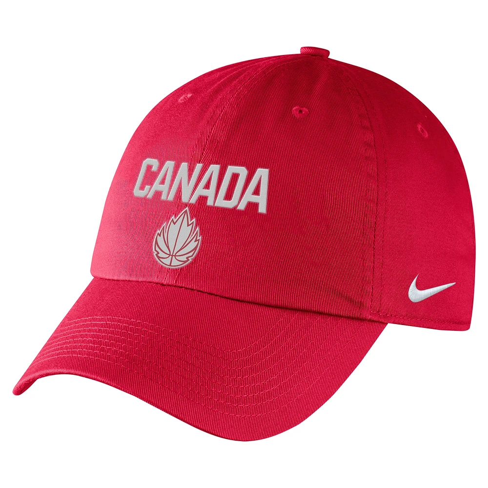 Casquette ajustable Nike Canada Basketball Campus pour homme, rouge