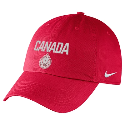 Casquette ajustable Nike Canada Basketball Campus pour homme, rouge
