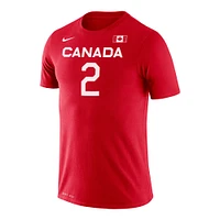 Men's Nike Shai Gilgeous-Alexander Red Canada Basketball Legend Name & Number Performance T-Shirt