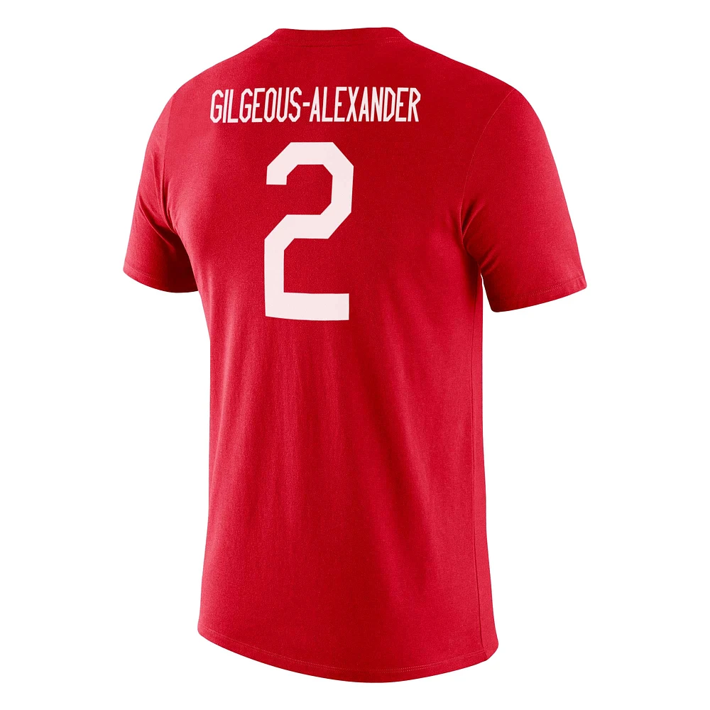 T-shirt Nike Shai Gilgeous-Alexander pour homme, légende du basketball canadien, rouge, avec nom et numéro