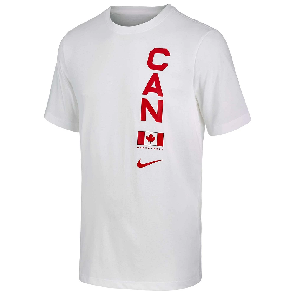 T-shirt Nike pour hommes, blanc, performance de l'équipe basket-ball du Canada