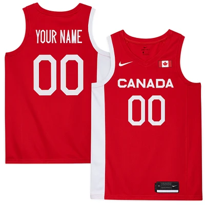 Maillot personnalisé unisexe Nike rouge Canada Basketball Road