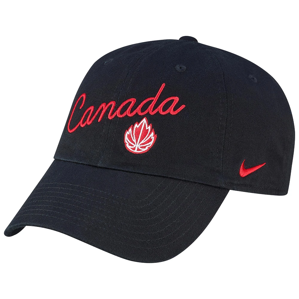 Casquette ajustable Nike Canada Basketball Campus pour femme, noire