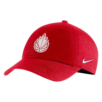 Casquette réglable rouge Canada Basketball Primary Campus pour femme