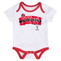 Infant White/Red Canada Soccer FIFA World Cup Qatar 2022 3-Pack - Bodysuit Set