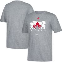 Men's adidas Heathered Gray Canada Soccer Drum - T-Shirt