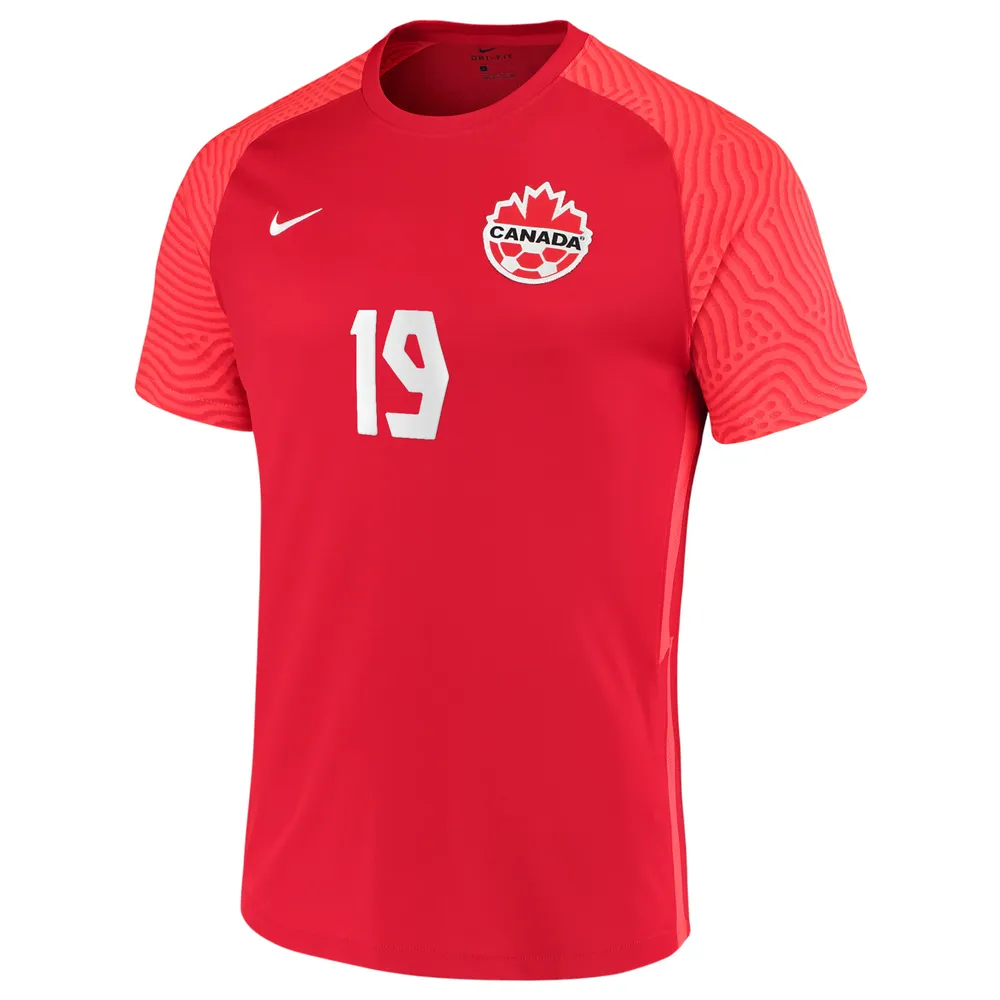 Men's Nike Alphonso Davies Red Canada Soccer 2021/22 Home