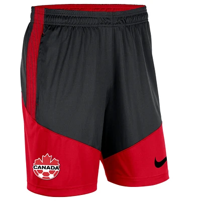 Men's Nike Black/Red Canada Soccer Knit Player - Performance Shorts