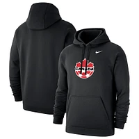 Chandail à capuchon enfiler avec logo principal Nike Canada Soccer Club Fleece pour homme, noir