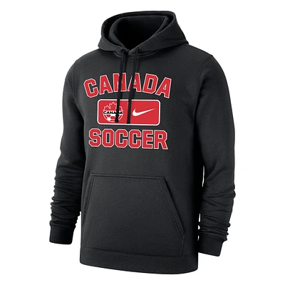 Polaire Nike Canada Soccer Club Wordmark pour homme - Noir Chandail à capuchon