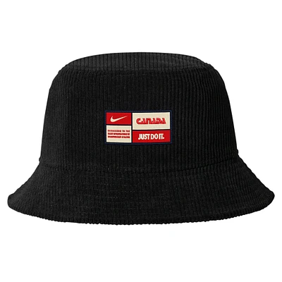 Chapeau bob en velours côtelé Nike Canada Soccer pour homme noir