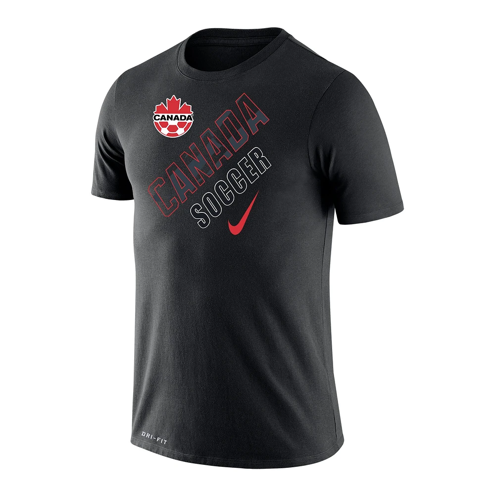 T-shirt Nike Canada Soccer Legend Performance pour homme, noir