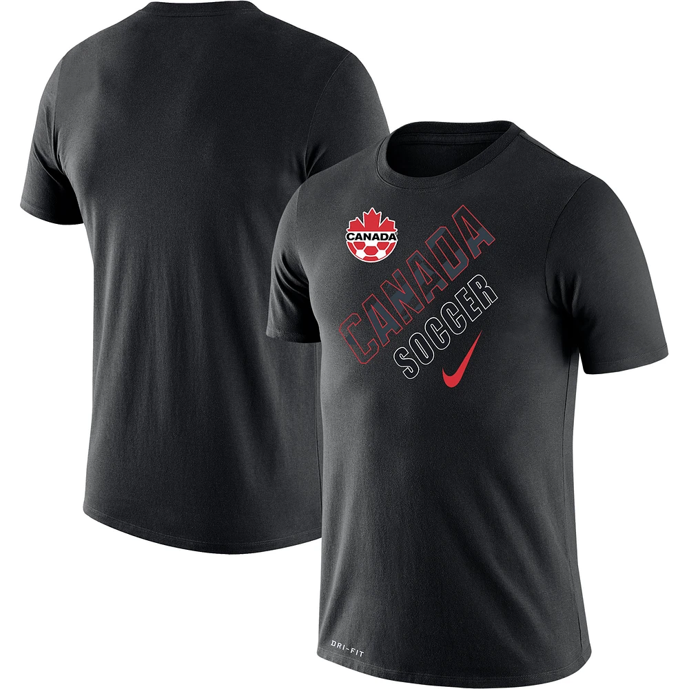 T-shirt Nike Canada Soccer Legend Performance pour homme, noir