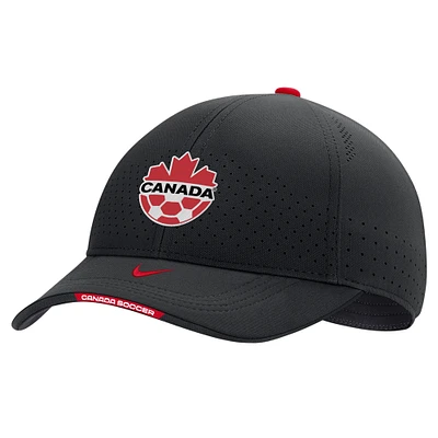 Casquette Flex Swoosh Flex Classic99 avec logo principal de Canada Soccer pour hommes, noir, noir