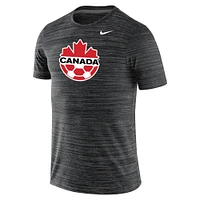 T-shirt de performance Velocity Legend avec logo principal Canada Soccer Nike pour homme, noir