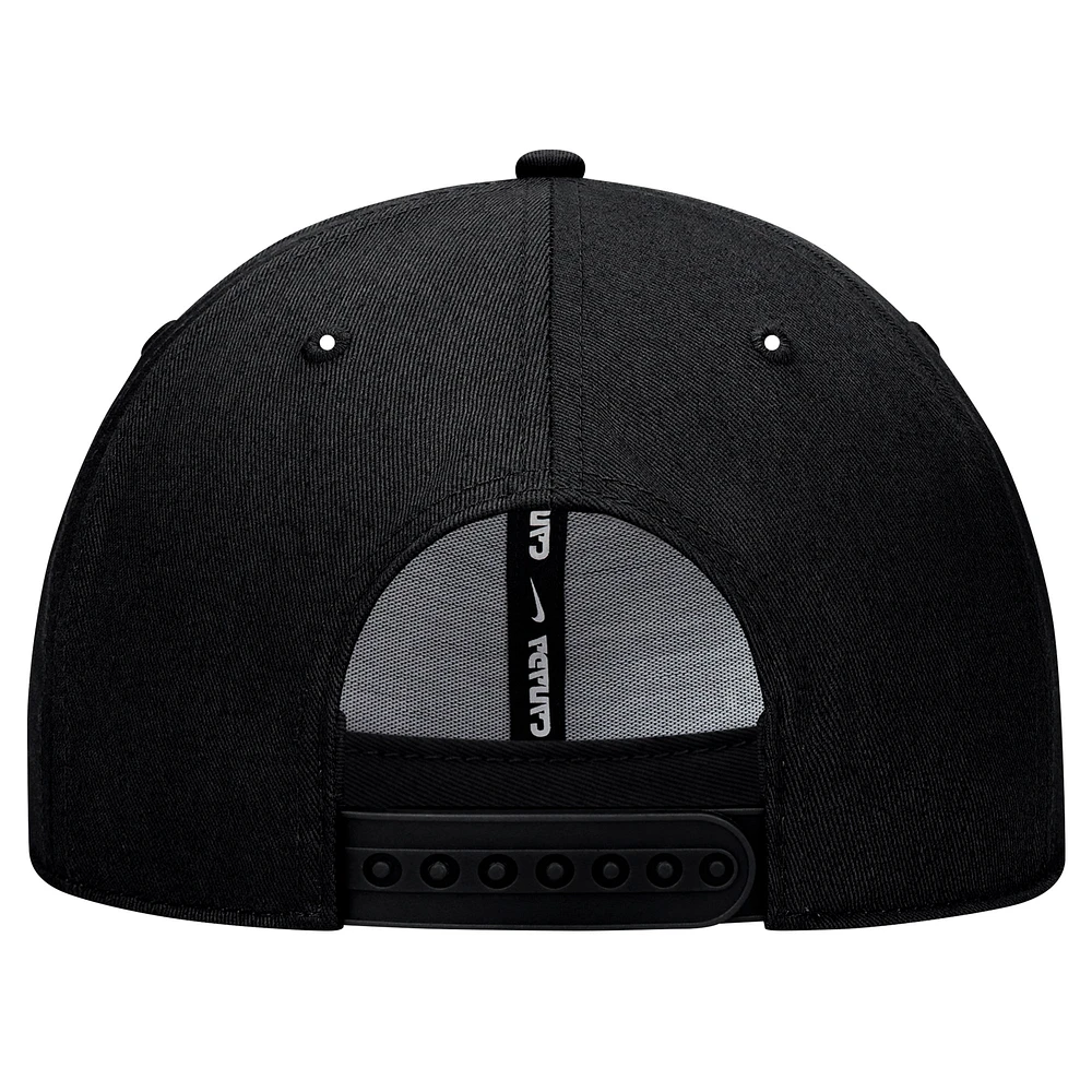 Casquette Snapback Nike Canada Soccer Pro pour hommes, noire