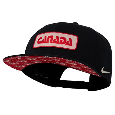 Casquette Snapback Nike Canada Soccer Pro pour hommes, noire