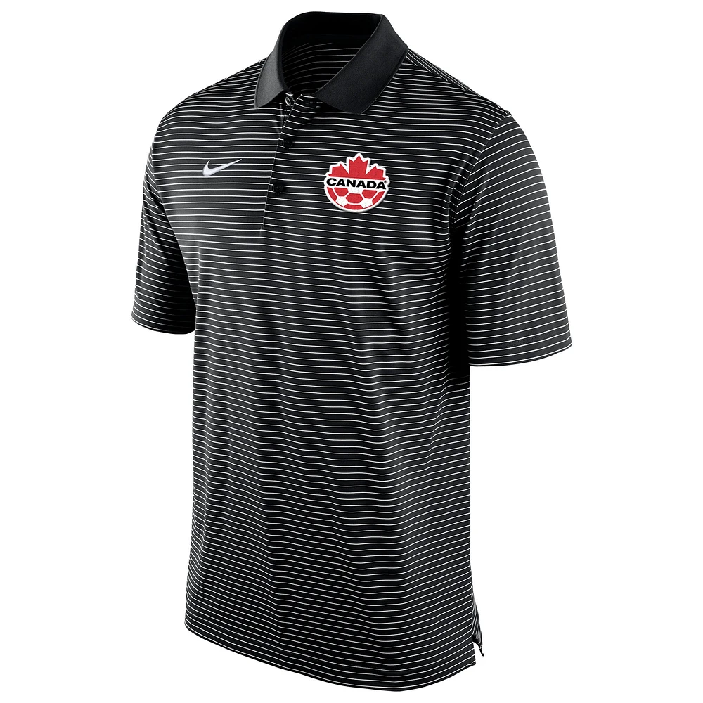 Men's Nike Black Canada Soccer Stadium Stripe - Polo