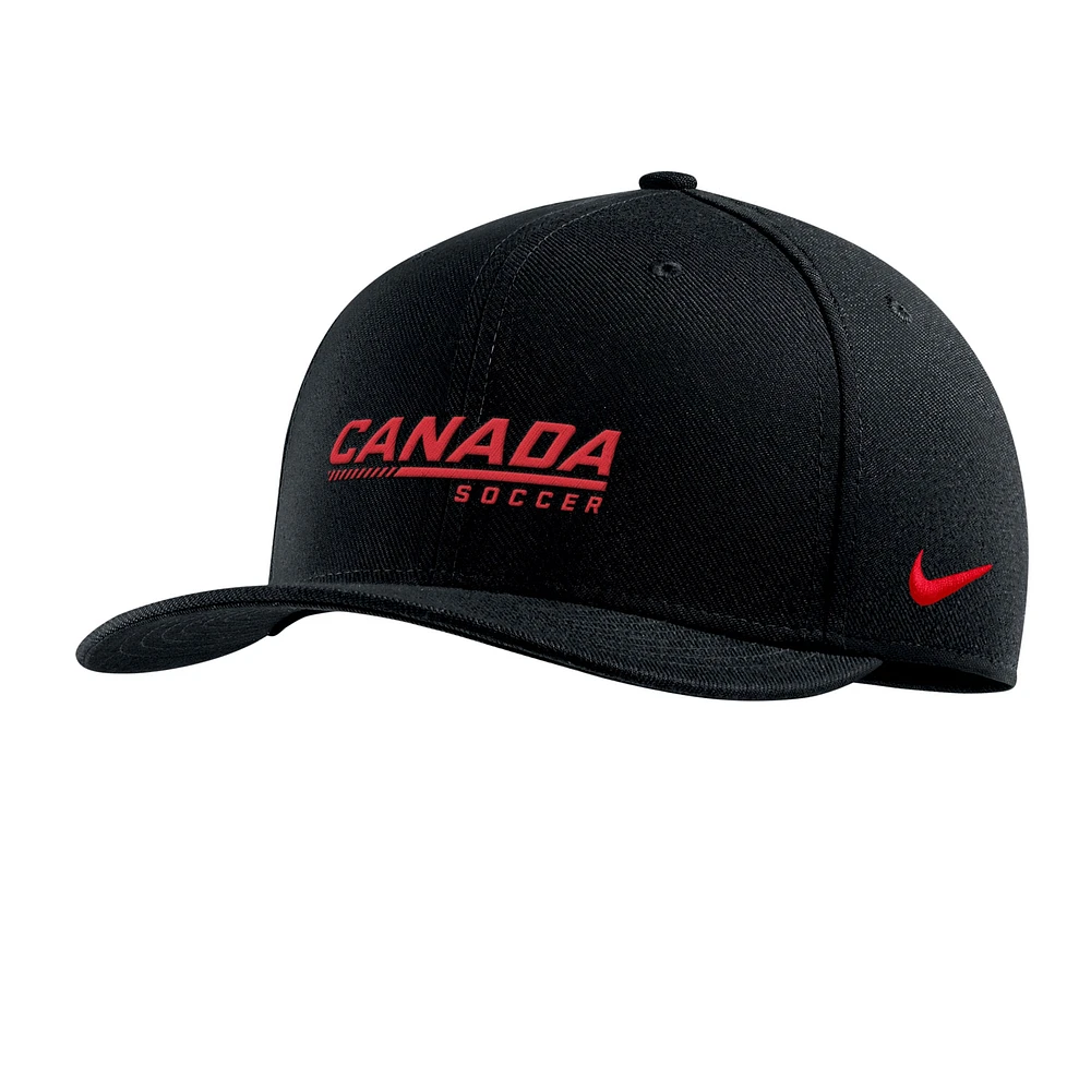 Casquette Nike Canada Soccer Swoosh Performance Flex pour homme, noire