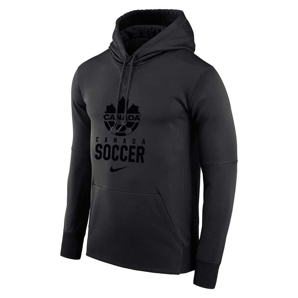 Men's Nike Black Canada Soccer Tonal Performance Pullover Hoodie