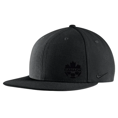 Casquette Snapback ton sur ton Nike Canada Soccer pour homme, noire