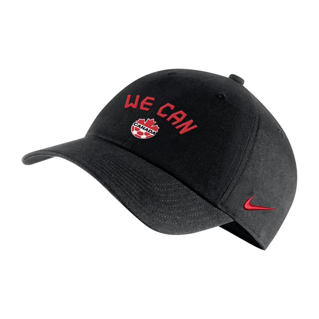 Casquette réglable Nike Canada Soccer We Can Campus pour hommes, noir - Casquette