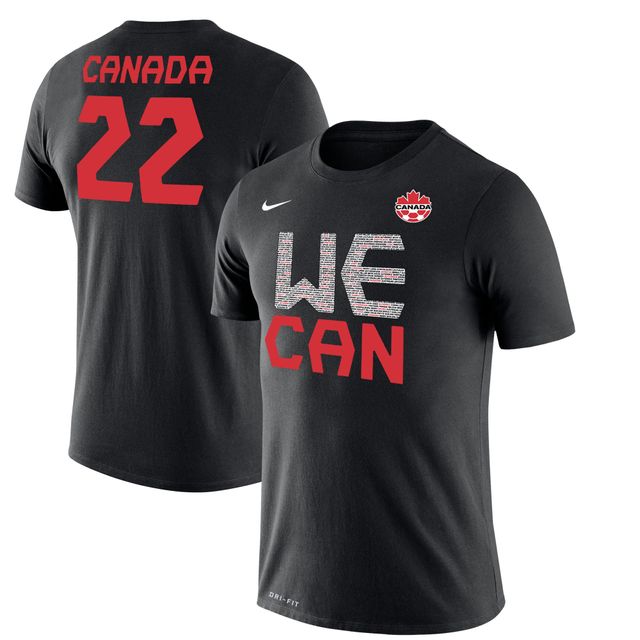 T-shirt Nike Canada Soccer - We Can Qualification Celebration Performance pour homme, noir