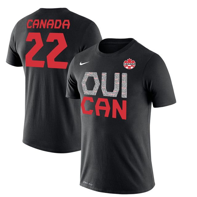 T-shirt Nike Canada Soccer - We Can Team Qualification Celebration Performance pour homme, noir