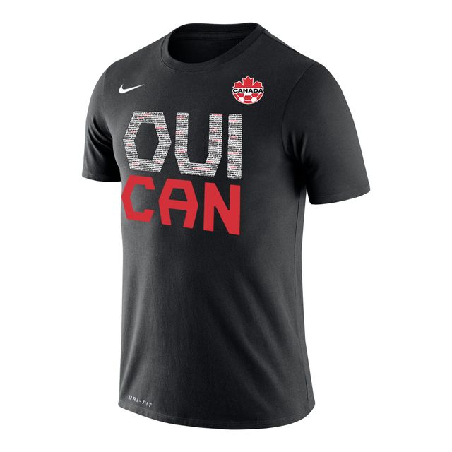 T-shirt Nike Canada Soccer - We Can Team Qualification Celebration Performance pour homme, noir