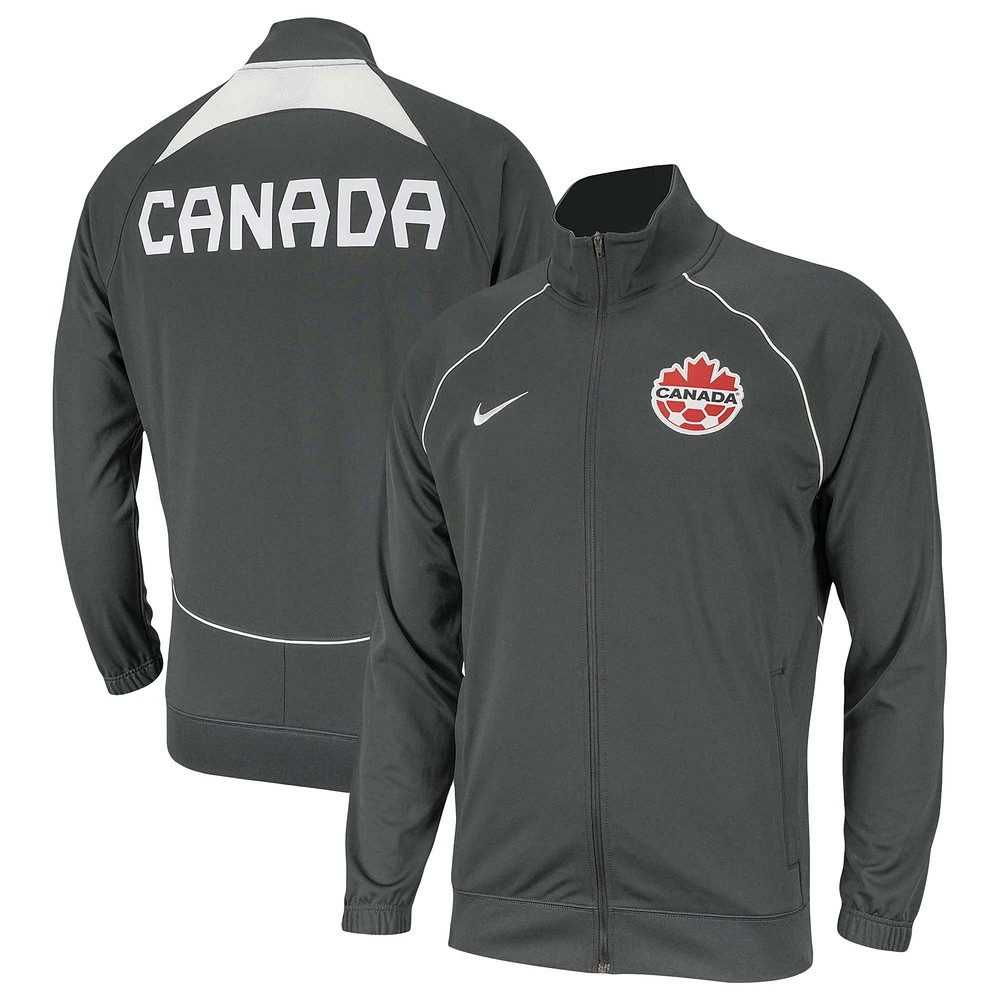 Veste raglan entièrement zippée Nike Canada Soccer Anthem pour homme, gris