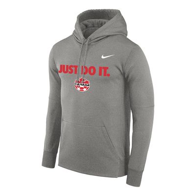 Men's Nike Gray Canada Soccer Just Do It Performance - Pullover Hoodie